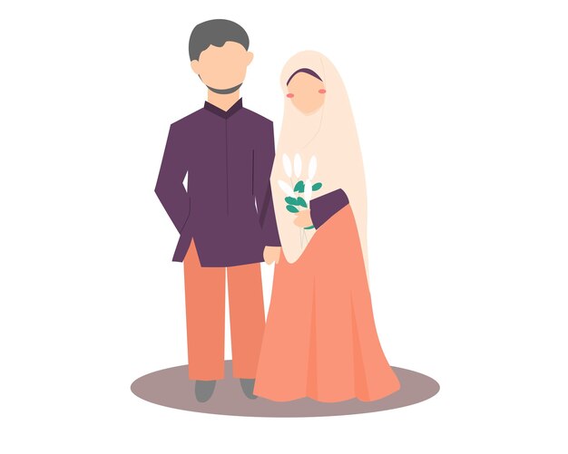 Vector muslim couple illustration