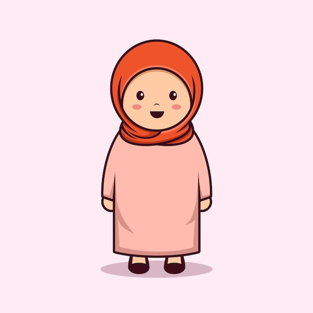 Muslim female child vector