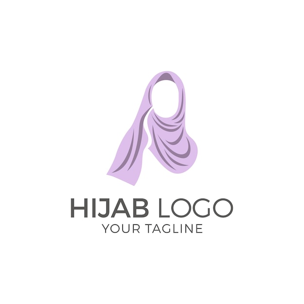 Muslim female in hijab logo design vector illustration