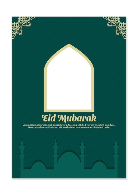 Muslim festival eid mubarak flyer