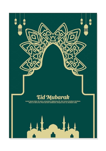 Muslim festival eid mubarak flyer