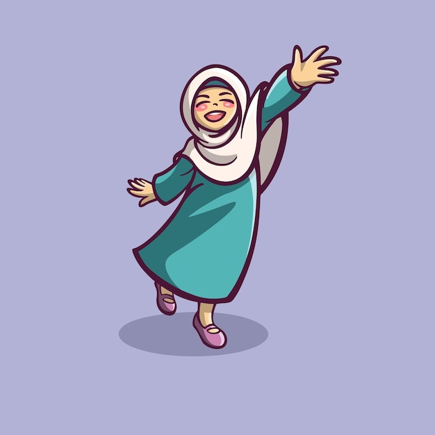 Vector muslim girl character