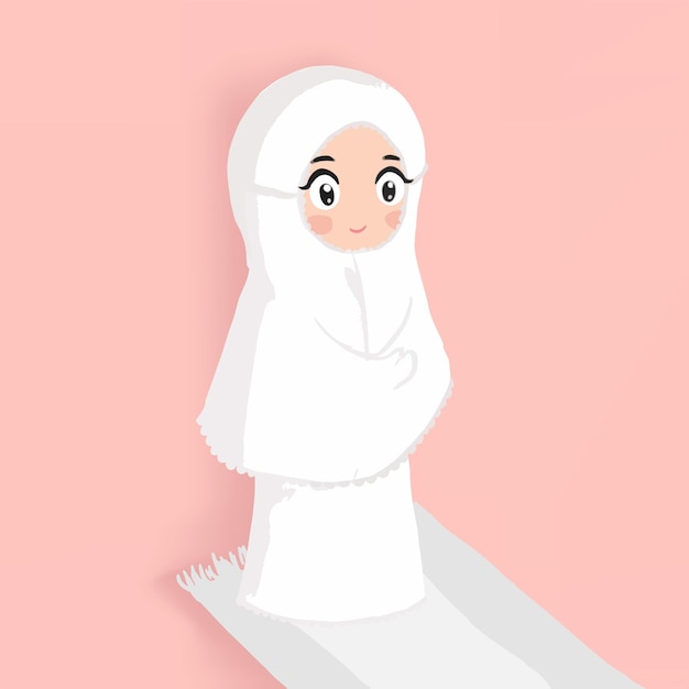 Muslim Girl doing Pray