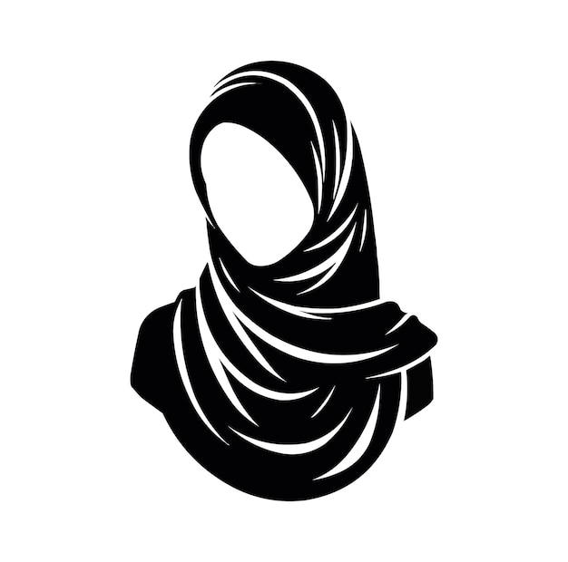 Muslim Girl Hijab icon vector illustration silhouette