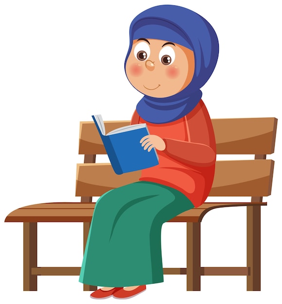 Muslim Girl Reading Book