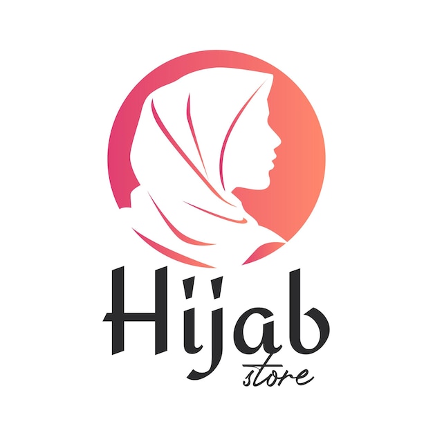 Muslim hijab Store logo design template