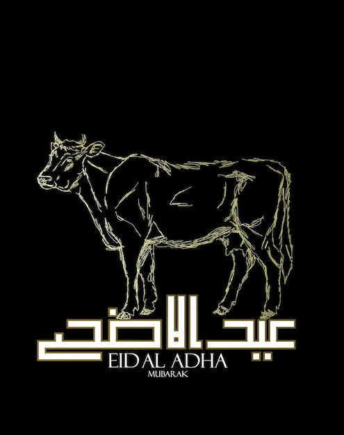 Muslim holiday Eid alAdha the sacrifice a ram graphic design decoration kurban bayrami