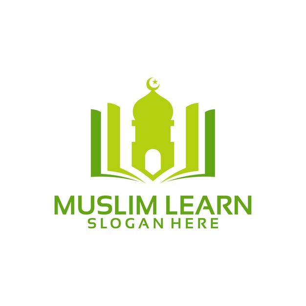 Muslim learning logo template, Islam learning logo , Muslim Creator logo, Creative Muslim logo template designs