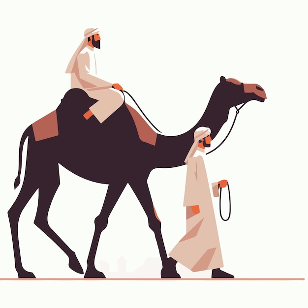 Muslim man is riding a camel Vibes ramadan concept