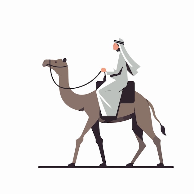 Muslim man is riding a camel Vibes ramadan concept