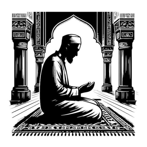 Vector muslim man silhouette