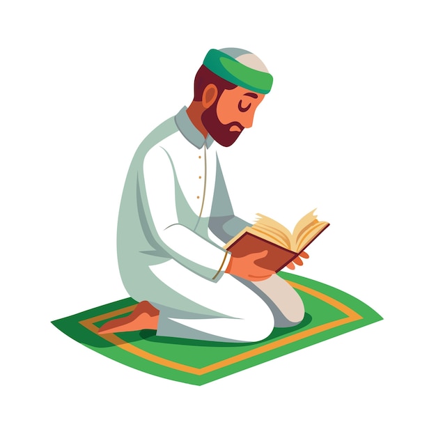 Muslim Prayer Islamic Vector Illustration