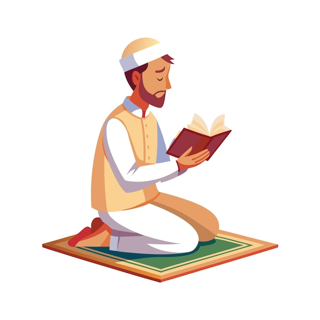 Muslim Prayer Islamic Vector Illustration