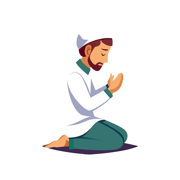 Muslim Prayer Islamic Vector Illustration