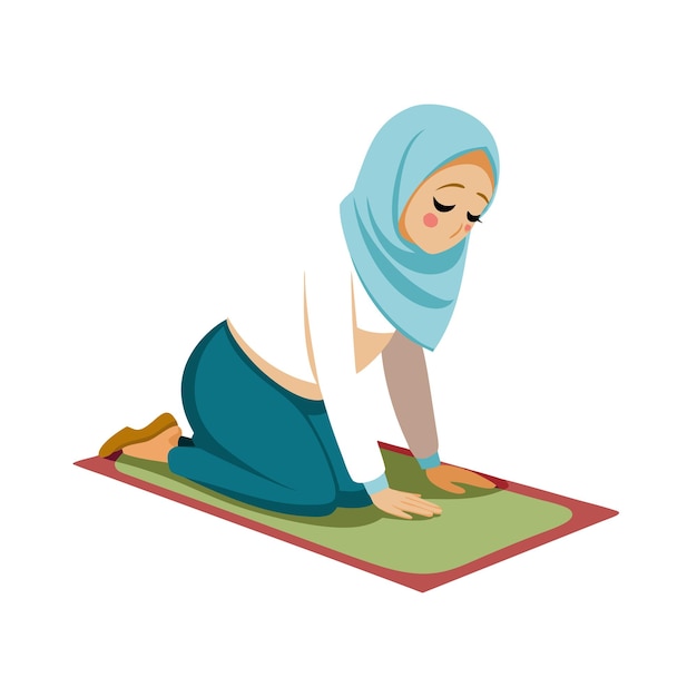 Muslim Prayer Islamic Vector Illustration