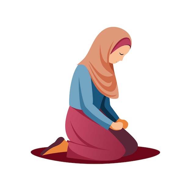 Muslim Prayer Islamic Vector Illustration