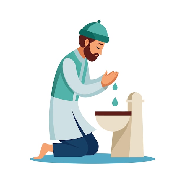 Muslim Prayer Islamic Vector Illustration