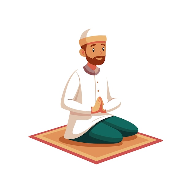 Muslim Prayer Islamic Vector Illustration