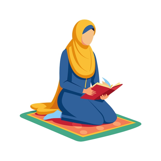 Muslim Prayer Islamic Vector Illustration