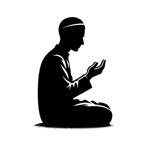 Muslim Praying silhouette praying symbol vector illustration