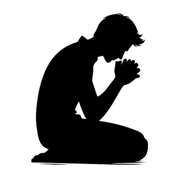 Muslim praying silhouette vector illustration design