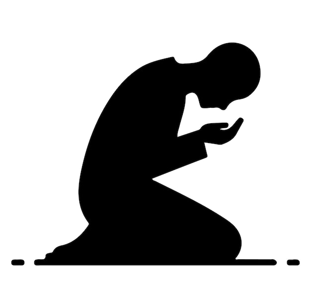 Vector muslim praying vector silhouette