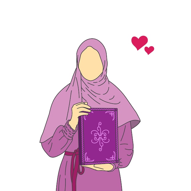 Muslim woman holding a book