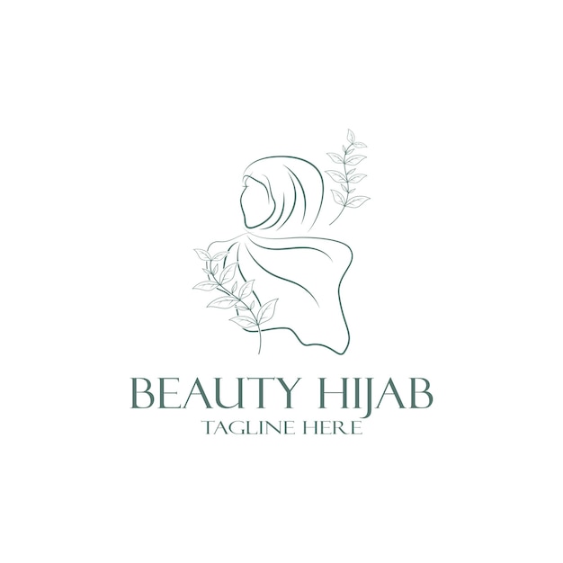 muslimah hijab logo template vector illustration designvector