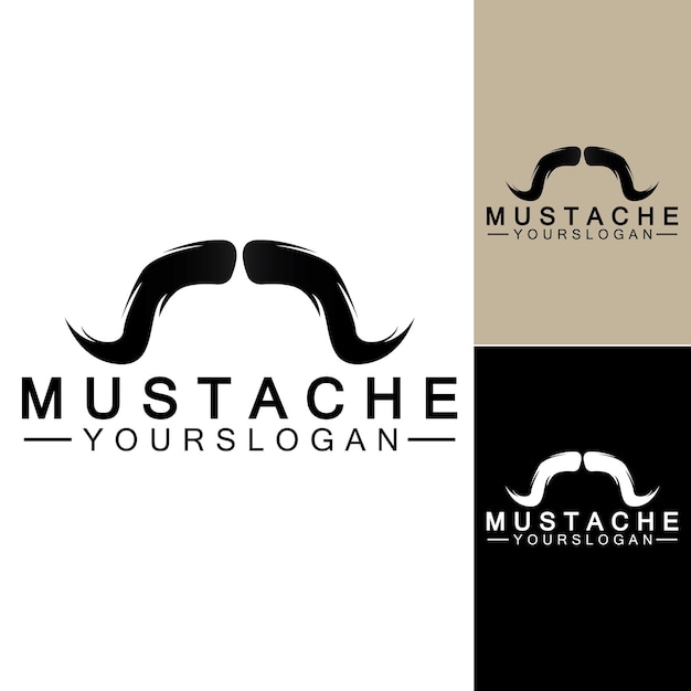 Mustache Vector icon logo design template