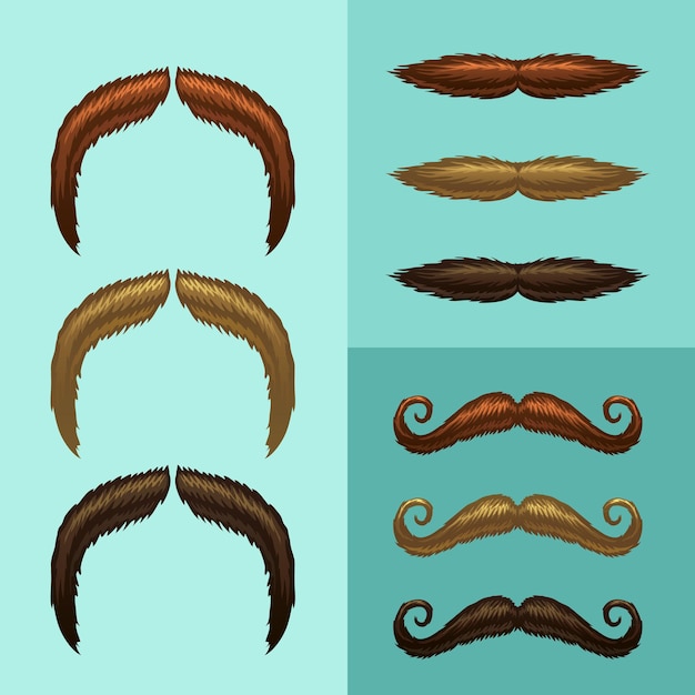 mustaches vector icon set part 5