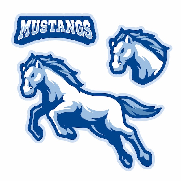 Mustangs Horse Animal Logo Design