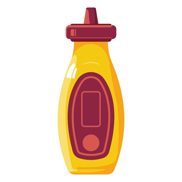 Mustard sauce in bottle vector cartoon illustration isolated on a white background