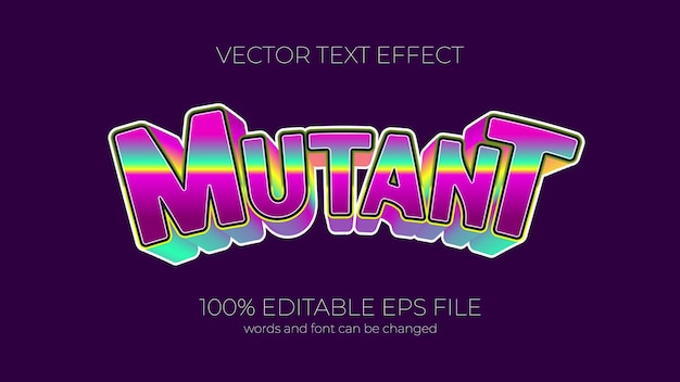 Mutant editable text effect style EPS editable text effect