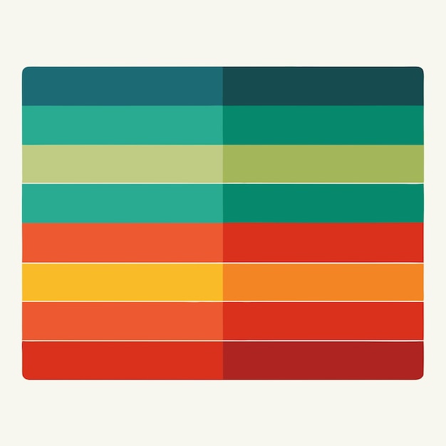 Vector muted rainbow retro color palette template