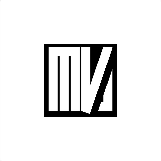 Vector mv modern letter combination logo minimalistic design