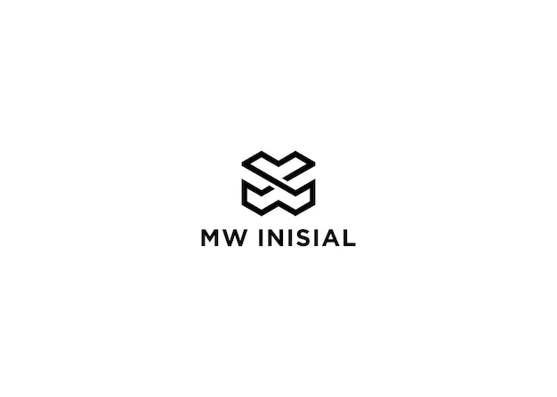 mw initials logo design vector illustration