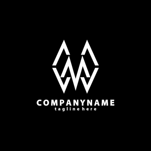 Vector mw negative space creative logo design