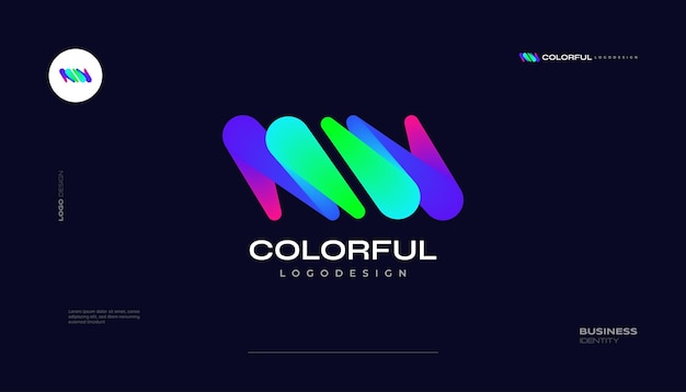 MW or WM Initial Logo Design with Vibrant and Colorful Gradient Style Suitable for Business and Technology Logo