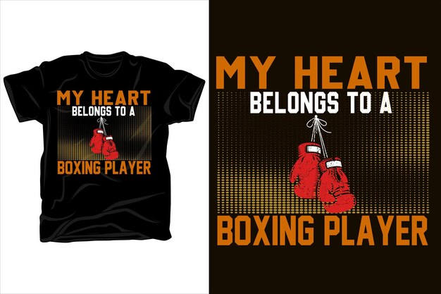 Vector my heart belongs to a boxing player