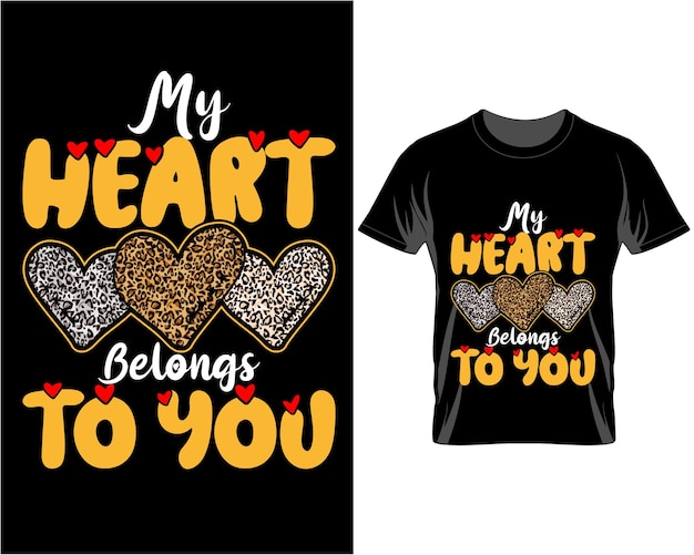 My heart belongs to you valentine's day mug design vector