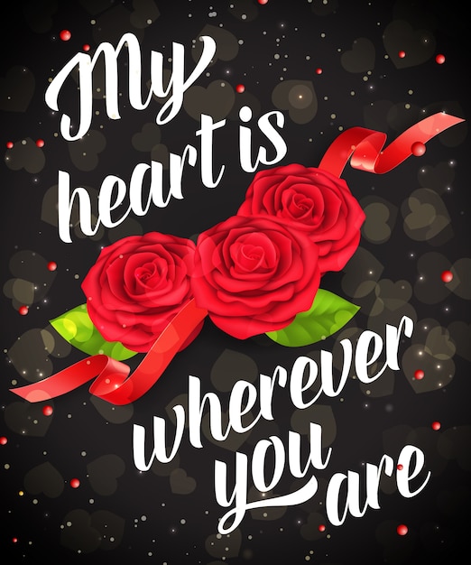 Vector my heart is wherever you are poster