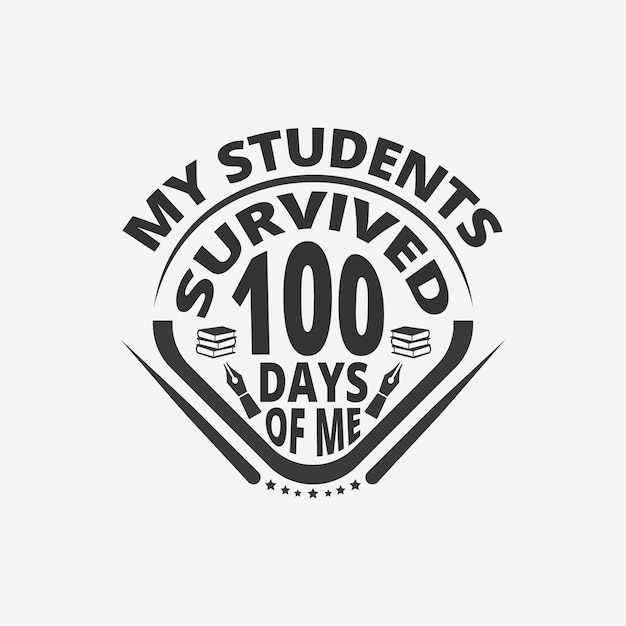 My students survived 100 days of me teaching typographic slogan design vector