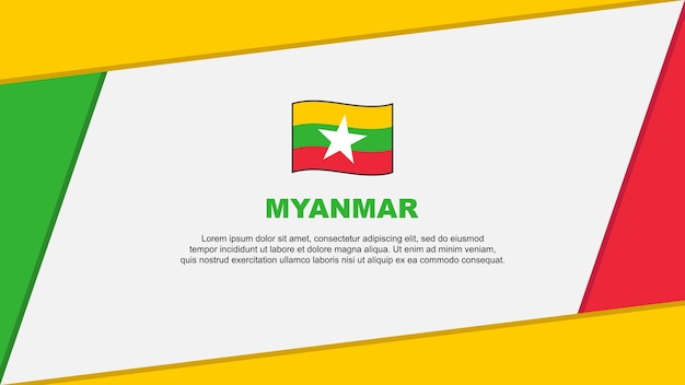 Myanmar Flag Abstract Background Design Template Myanmar Independence Day Banner Cartoon Vector Illustration Myanmar Cartoon