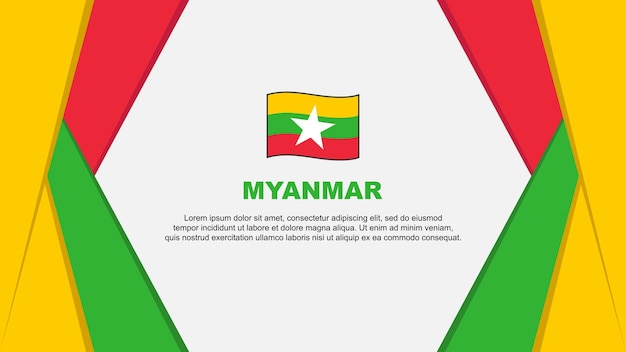 Myanmar Flag Abstract Background Design Template Myanmar Independence Day Banner Cartoon Vector Illustration Myanmar Flag