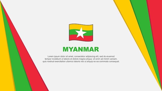 Myanmar Flag Abstract Background Design Template Myanmar Independence Day Banner Cartoon Vector Illustration Myanmar Independence Day