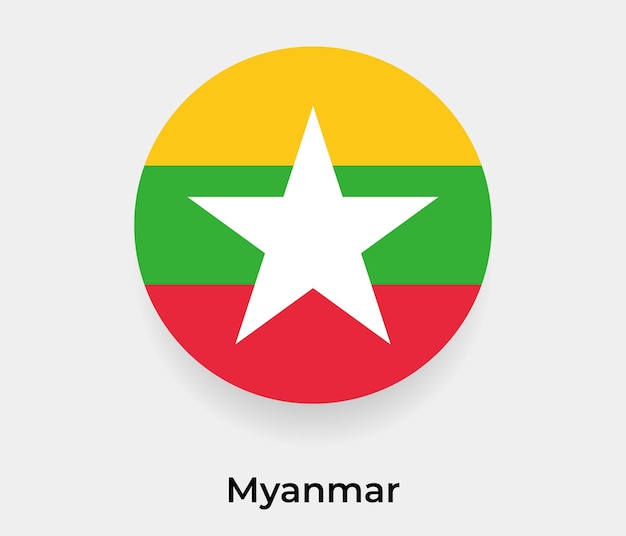 Myanmar flag bubble circle round shape icon vector illustration