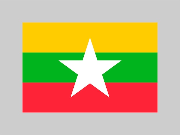 Myanmar flag official colors and proportion Vector illustration