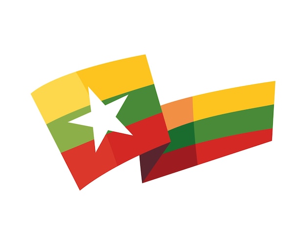 myanmar independence day flag isolated