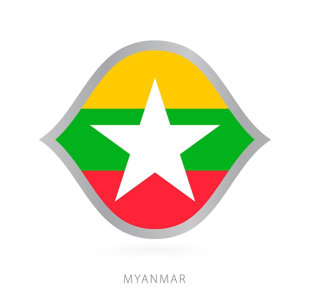 Vector myanmar national team flag in style for international basketball competitions