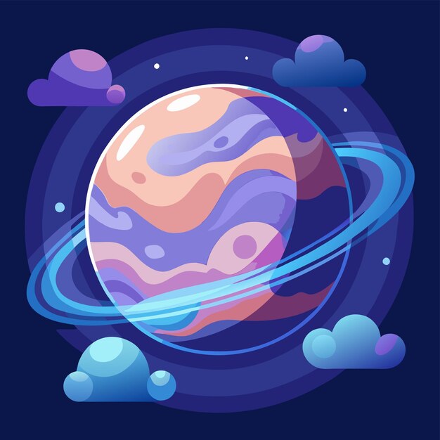 Vector mysterious cloudy planet vector enigmatic and atmospheric design